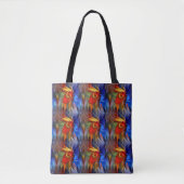 Kleurrijke Oranje blauwe gele Abstracte kunst Tote Bag (Voorkant)