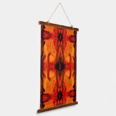 Kleurrijke Oranje bruine penseelvormen Abstract Hangend Wandkleed (Gebogen)