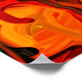 Kleurrijke Oranje bruine penseelvormen Abstract Poster (Hoek)