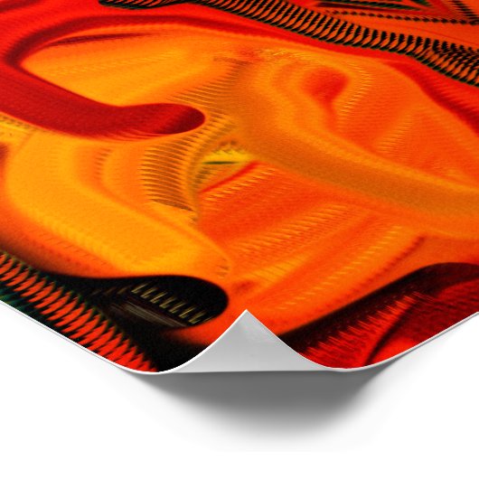 Kleurrijke Oranje bruine penseelvormen Abstract Poster (Hoek)