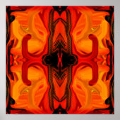 Kleurrijke Oranje bruine penseelvormen Abstract Poster (Voorkant)
