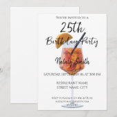 Kleurrijke oranje cocktail uitnodiging (Voorkant / Achterkant)