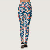 Kleurrijke oranje en zwarte koivissen leggings (Achterkant)