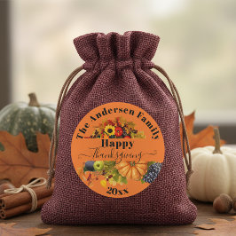 Kleurrijke Oranje Herfst Hoorn Des Overvloeds Fami Ronde Sticker