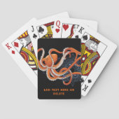 Kleurrijke Oranje Hypnotiserende Octopus Mandala  Pokerkaarten (Achterkant)
