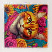 Kleurrijke oranje kat puzzel! legpuzzel (Horizontaal)