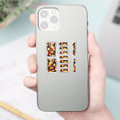 Kleurrijke Oranje Mode Kunst Sticker (Telefoon)