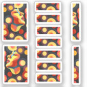 Kleurrijke Oranje Mode Kunst Sticker (Voorkant)