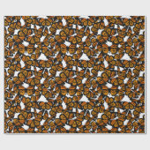 Kleurrijke Oranje monarchvlinders Print Cadeaupapier (Vlak)