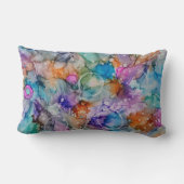 Kleurrijke oranje, paarse, roze, blauwe abstracte  kussen (Achterkant)