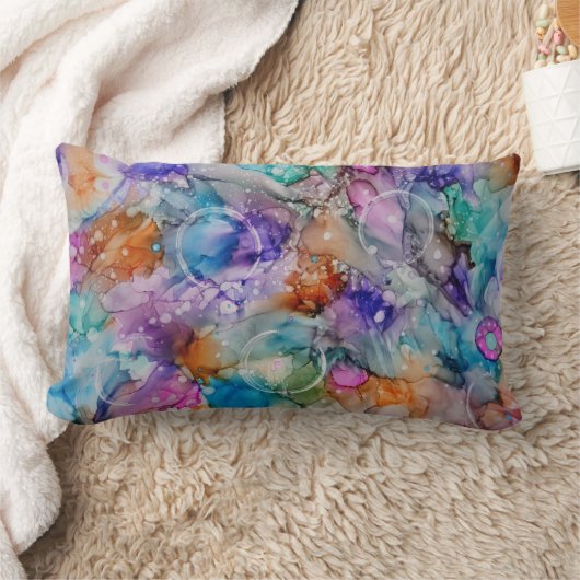 Kleurrijke oranje, paarse, roze, blauwe abstracte  kussen (Deken)