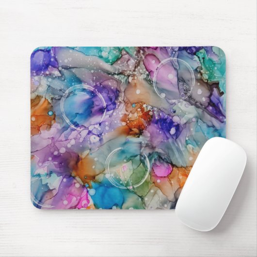Kleurrijke oranje, paarse, roze, blauwe abstracte  muismat (Met muis)