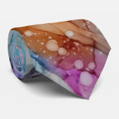 Kleurrijke oranje, paarse, roze, blauwe abstracte  stropdas (Opgerold)