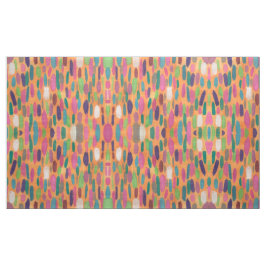 Kleurrijke Oranje penseelpenselen Bohemian Print F Stof