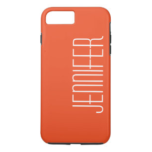 Kleurrijke Oranje, persoonlijke Jumbo-naam iPhone 8/7 Plus Hoesje