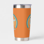 Kleurrijke oranje Retro Disc Golf Geïsoleerde Drinkbeker (Links)