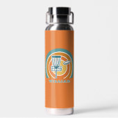 Kleurrijke oranje Retro Disc Golf Waterfles (Achterkant)