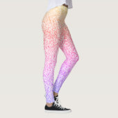 Kleurrijke oranje roos roze faux sparkles leggings (Rechts)