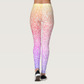 Kleurrijke oranje roos roze faux sparkles leggings (Achterkant)