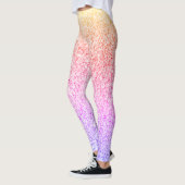 Kleurrijke oranje roos roze faux sparkles leggings (Links)