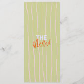 Kleurrijke Oranje Roze Handgeschreven Quirky Weddi Menu (Achterkant)