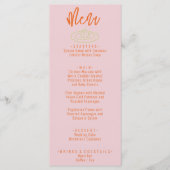 Kleurrijke Oranje Roze Handgeschreven Quirky Weddi Menu (Voorkant)