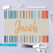 Kleurrijke Oranje strepen voor weefselpapier Tissuepapier (Craft)