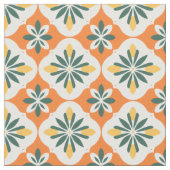 Kleurrijke Oranje Tegel Pattern Stof (Close Up)