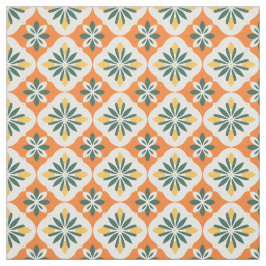 Kleurrijke Oranje Tegel Pattern Stof