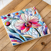 Kleurrijke orchidee bloem mozaïek kunst tegeltje