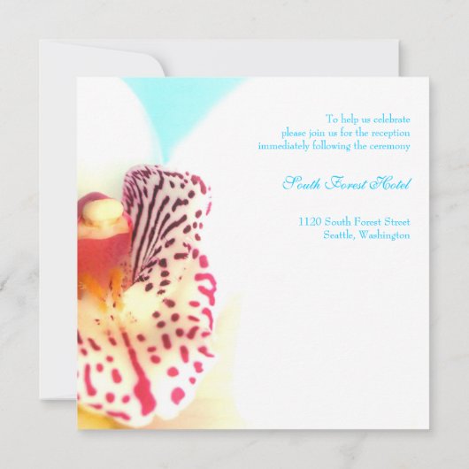 Kleurrijke Orchidee bruiloft uitnodiging (Achterkant)