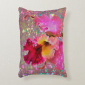 , kleurrijke, orchidee verfvlek accent kussen (Voorkant(Verticaal))