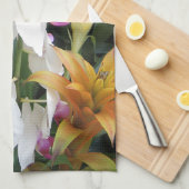 kleurrijke orchideeën theedoek (Quarter Fold)