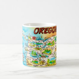  kleurrijke Oregon kaart Koffiemok