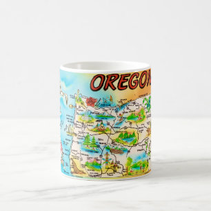 kleurrijke Oregon kaart Koffiemok