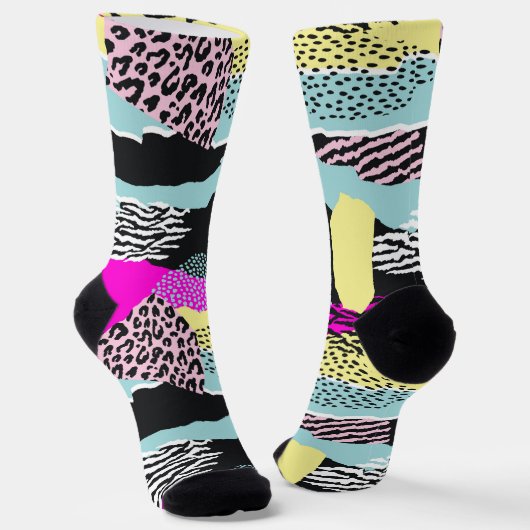 Kleurrijke organische vormen mode sokken (Gebogen)