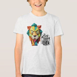 Kleurrijke Origami Lion ArtWork ontwerp Tri-Blend Shirt