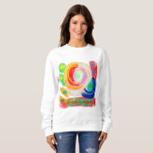 Kleurrijke Originele Abstracte Kunst aan Draag Trui (Voorkant volledig)