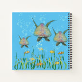 Kleurrijke Originele Tekening van Zeeschildpad Per Notitieboek (Achterkant)