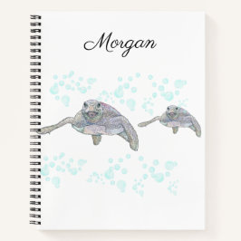 Kleurrijke Originele Tekening van Zeeschildpad Per Notitieboek