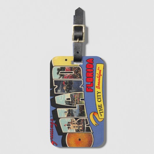  kleurrijke Orlando Florida Bagagelabel (Voorkant (verticaal))