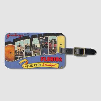Kleurrijke Orlando Florida Vintage  Bagagelabel