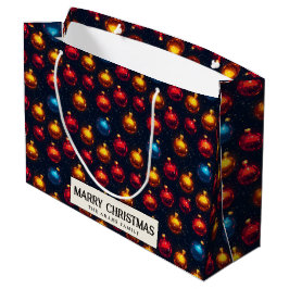 Kleurrijke Ornamenten Custom Merry Christmas Groot Cadeauzakje