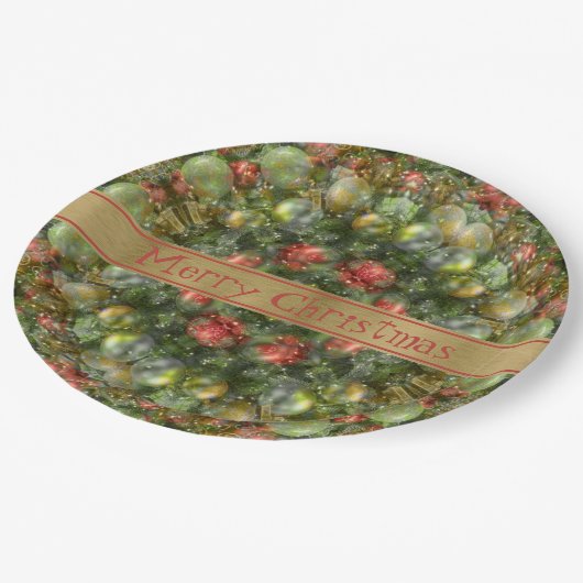 Kleurrijke Ornamenten Papieren Bordje (Gekanteld)