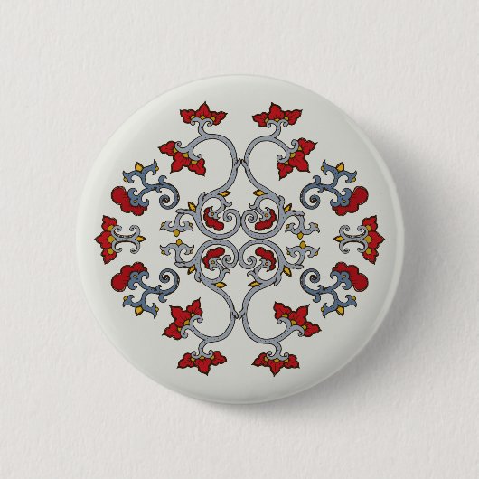 Kleurrijke Ornamenten Patroon Button (Voorkant)