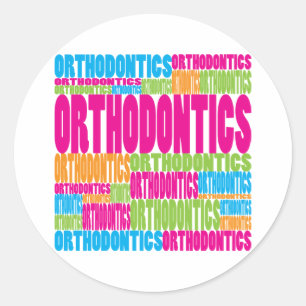kleurrijke orthodontie ronde sticker