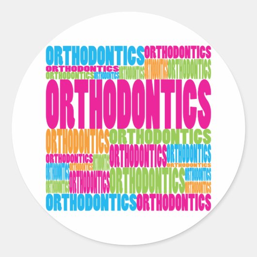 kleurrijke orthodontie ronde sticker (Voorkant)