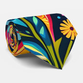 Kleurrijke Otomi Floral Art Stropdas (Opgerold)