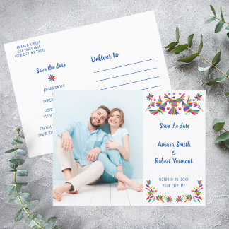 KLEURRIJKE OTOMI MEXICAANSE BEWAAR DE DATUM BRIEFKAART