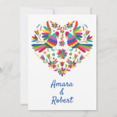 KLEURRIJKE OTOMI MEXICAANSE HART UITNODIGING (Achterkant)